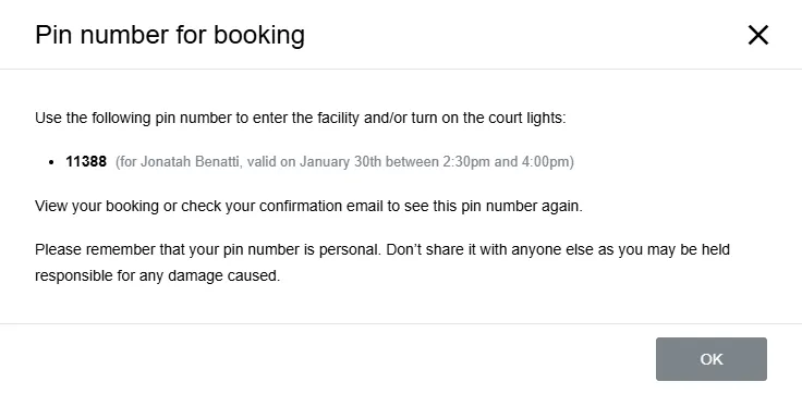 Pin number